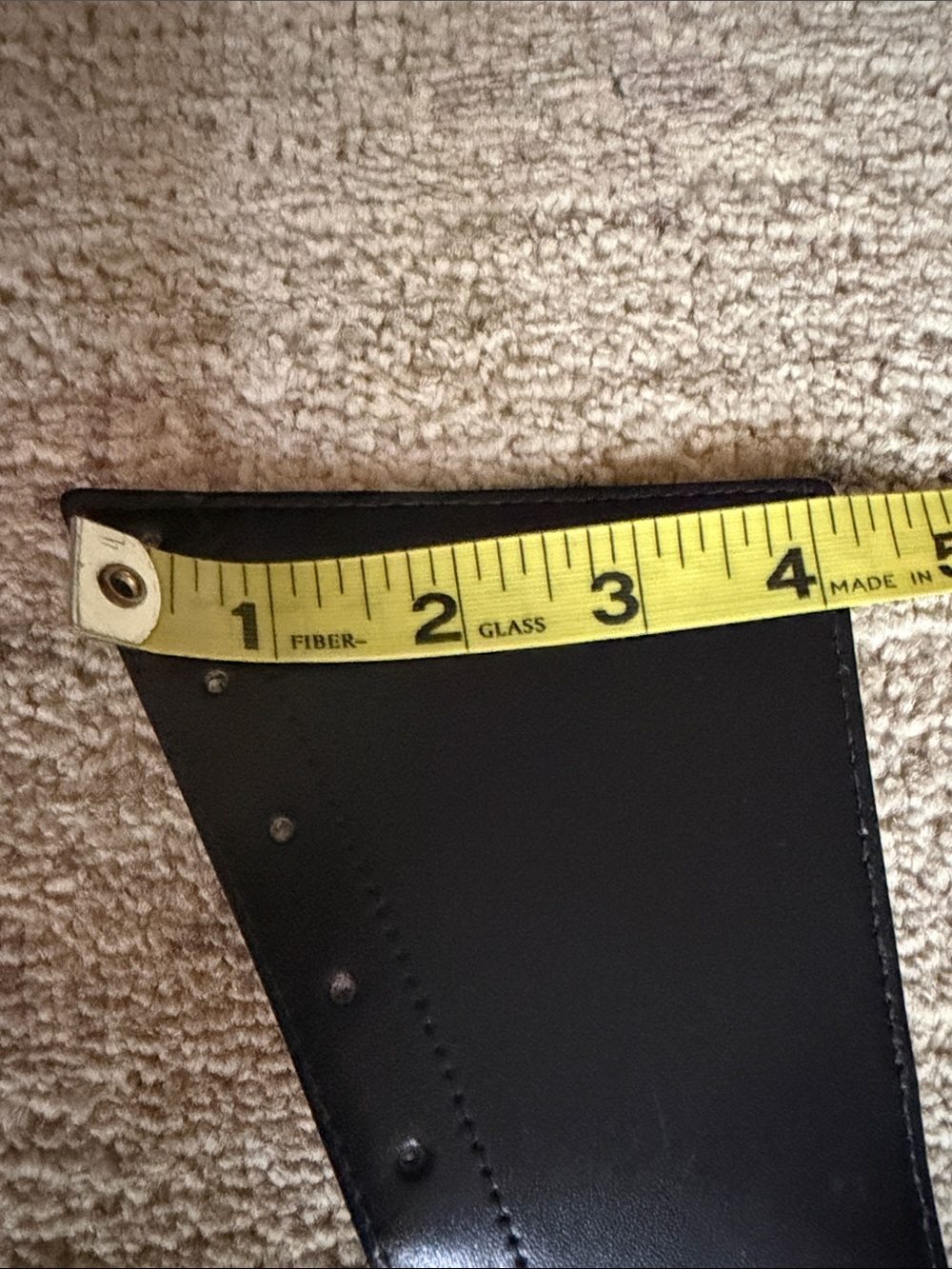 VTG Black Leather Asymmetrical Hip Belt Wide Wrap Cinch Statement OS - Picture 10 of 12